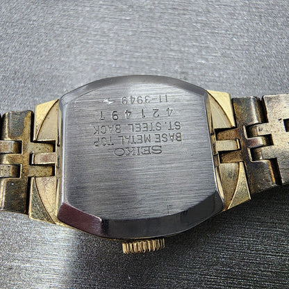 VTG Seiko Watch Women 19mm Brown Dial Gold Tone Rectangle READ!!!!!! Manual9