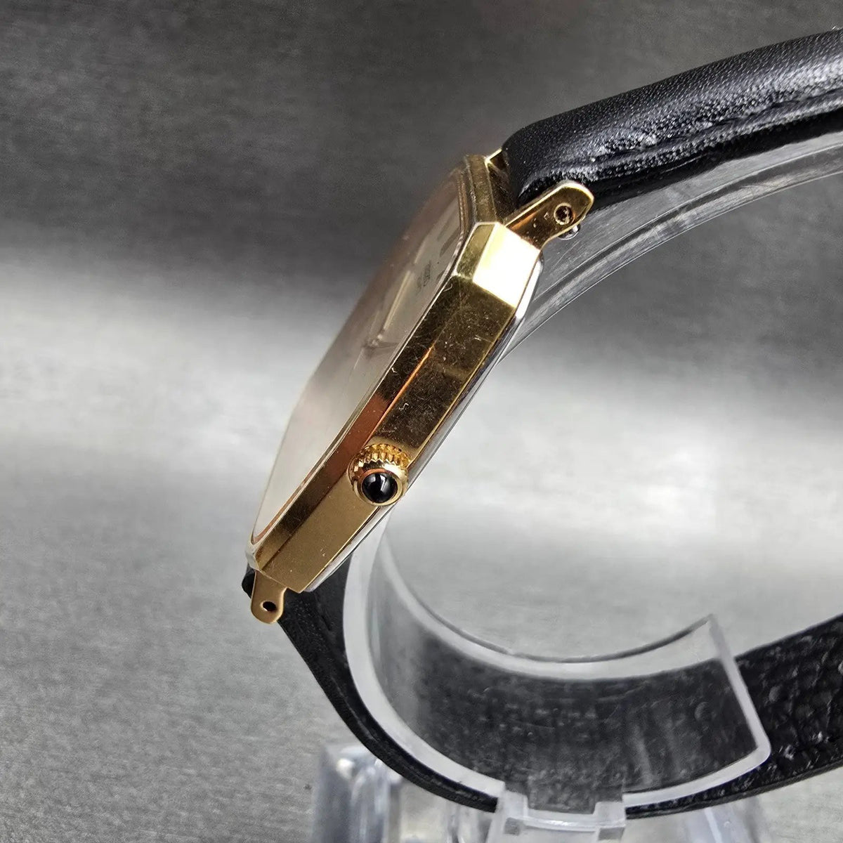 Seiko Dolce Watch Men 29mm Champagne Dial Gold Tone Rectangle 7731-5120 New Batt2