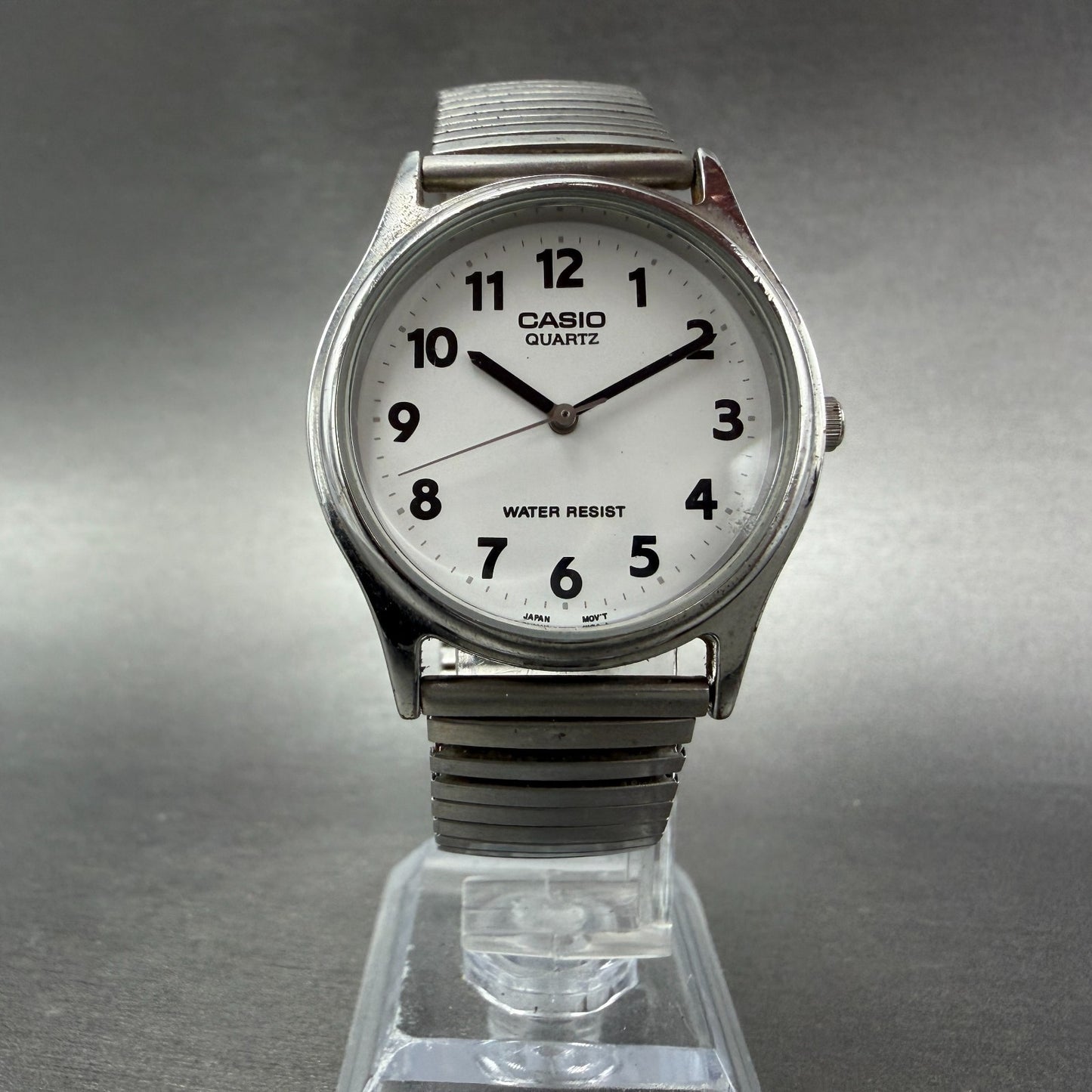 Casio Watch Men 32mm White Dial Silver Tone Round MQ-410 New Battery5