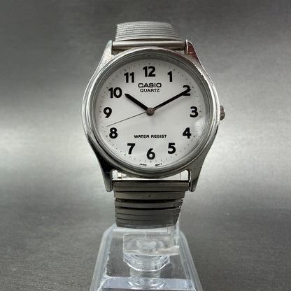 Casio Watch Men 32mm White Dial Silver Tone Round MQ-410 New Battery5