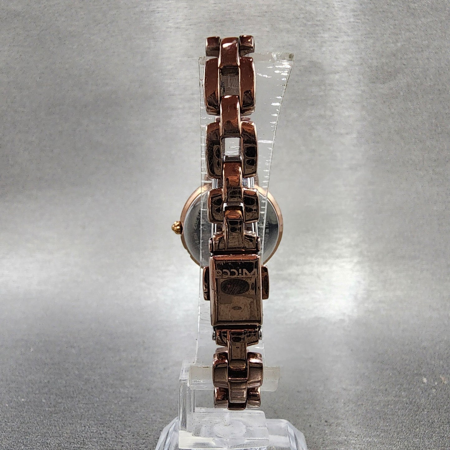Citizen Wicca Watch Women 25mm White Dial Rose Gold Tone Date Round Atomic Runs8