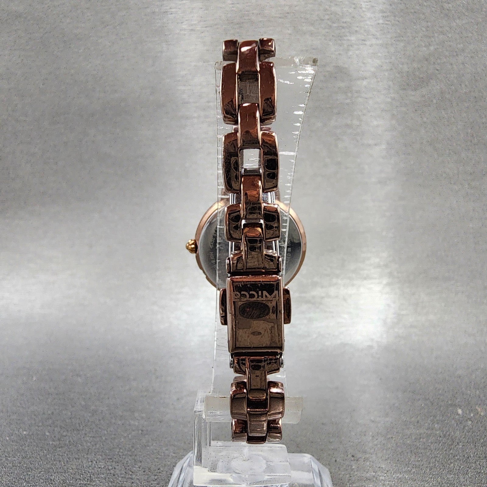 Citizen Wicca Watch Women 25mm White Dial Rose Gold Tone Date Round Atomic Runs8