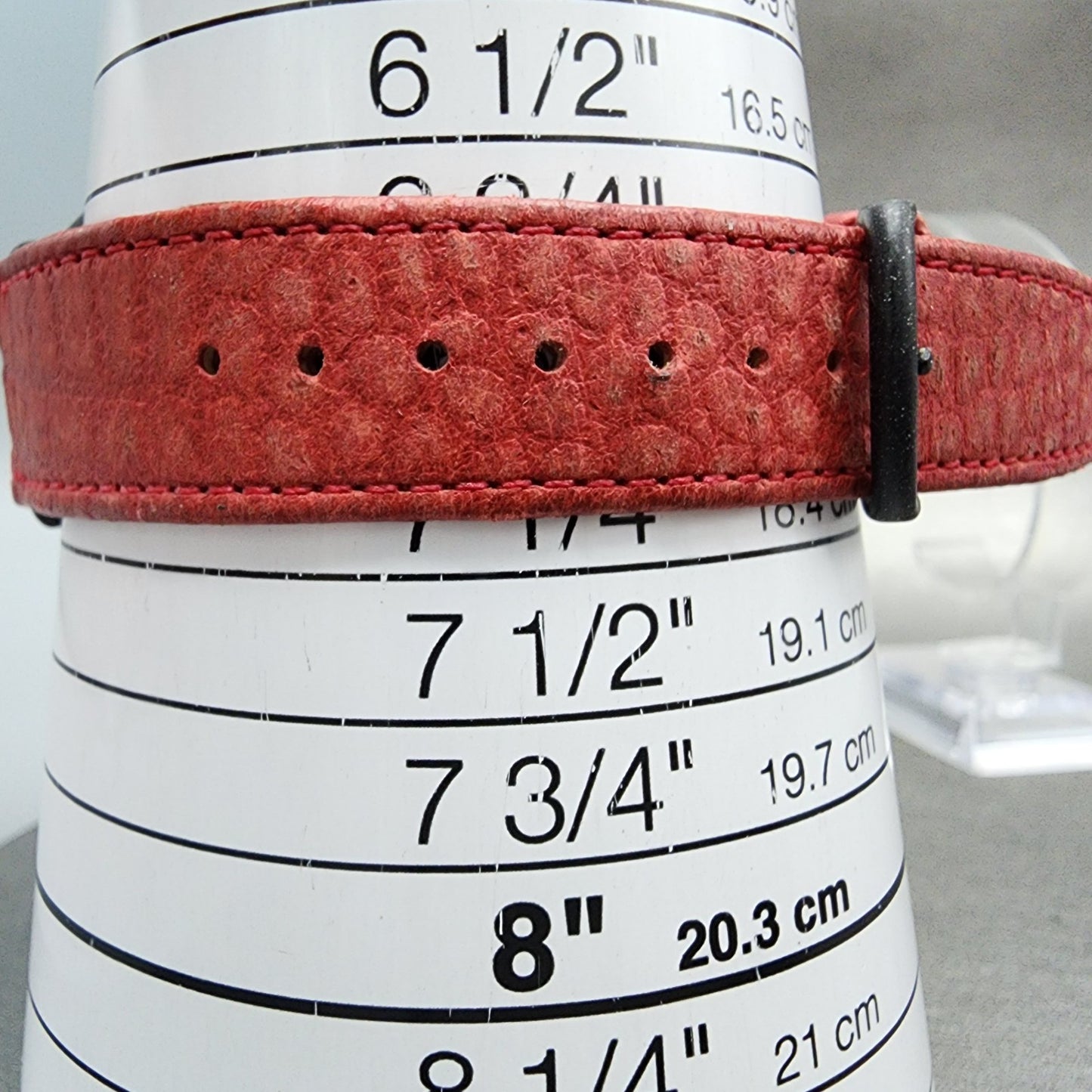 Fossil Watch Women 36mm Black Dial Black Tone Round Red Leather Band New Battery10