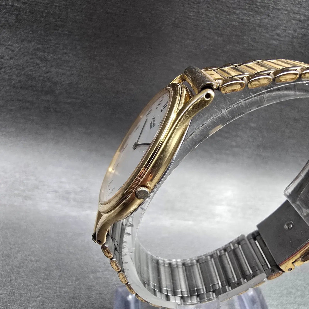 Seiko Lassale Watch Men 32mm White Dial Gold Tone Round 2F50-0700 New Battery2