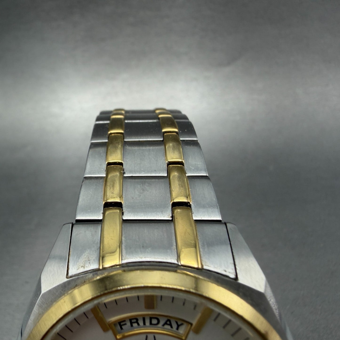 Bulova Watch Men 39mm Silver Dial Two Tone Daydate Round 98C127 New Battery4
