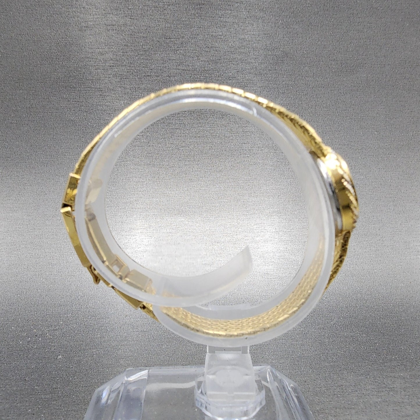 Hamilton Watch Women 19mm Gold Dial Two Tone Round Mesh Band  New Battery8