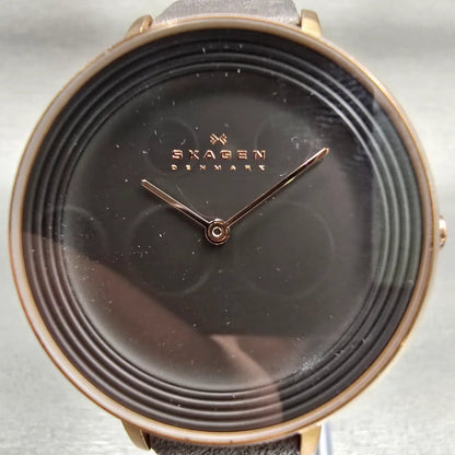 Skagen Ditte Watch Women 36mm Gray Dial Gold Tone Round SKW2216 New Battery1