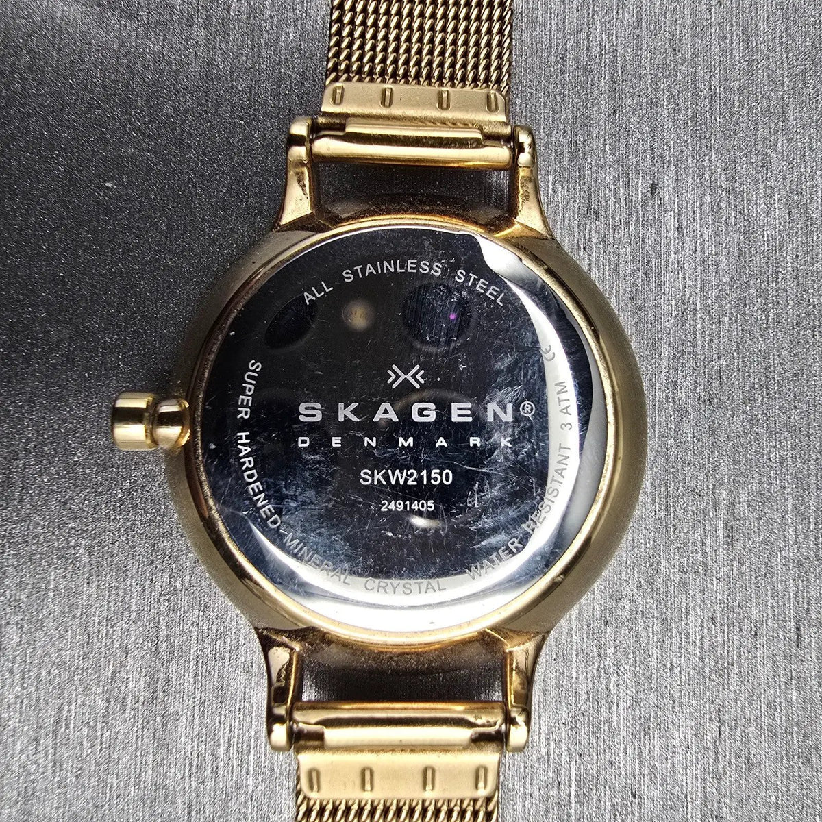 Skagen Anita Watch Women 30mm Silver Dial Gold Tone Round SKW2150 New Battery10