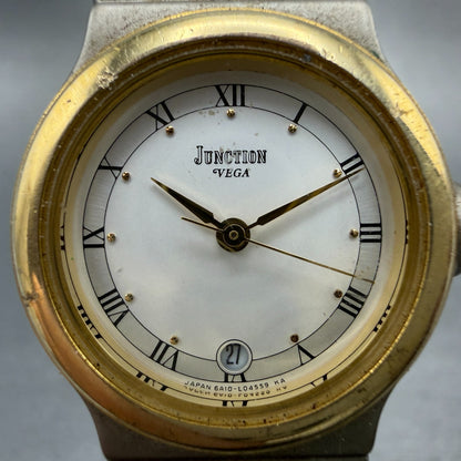 Citizen Vega Junction Watch Women 25mm White Dial Two Tone Date Round New Batt1