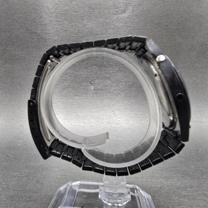 Seiko Giugiaro Watch Men 39mm Black Digital Alarm Chronograph A828-4019 New Batt8