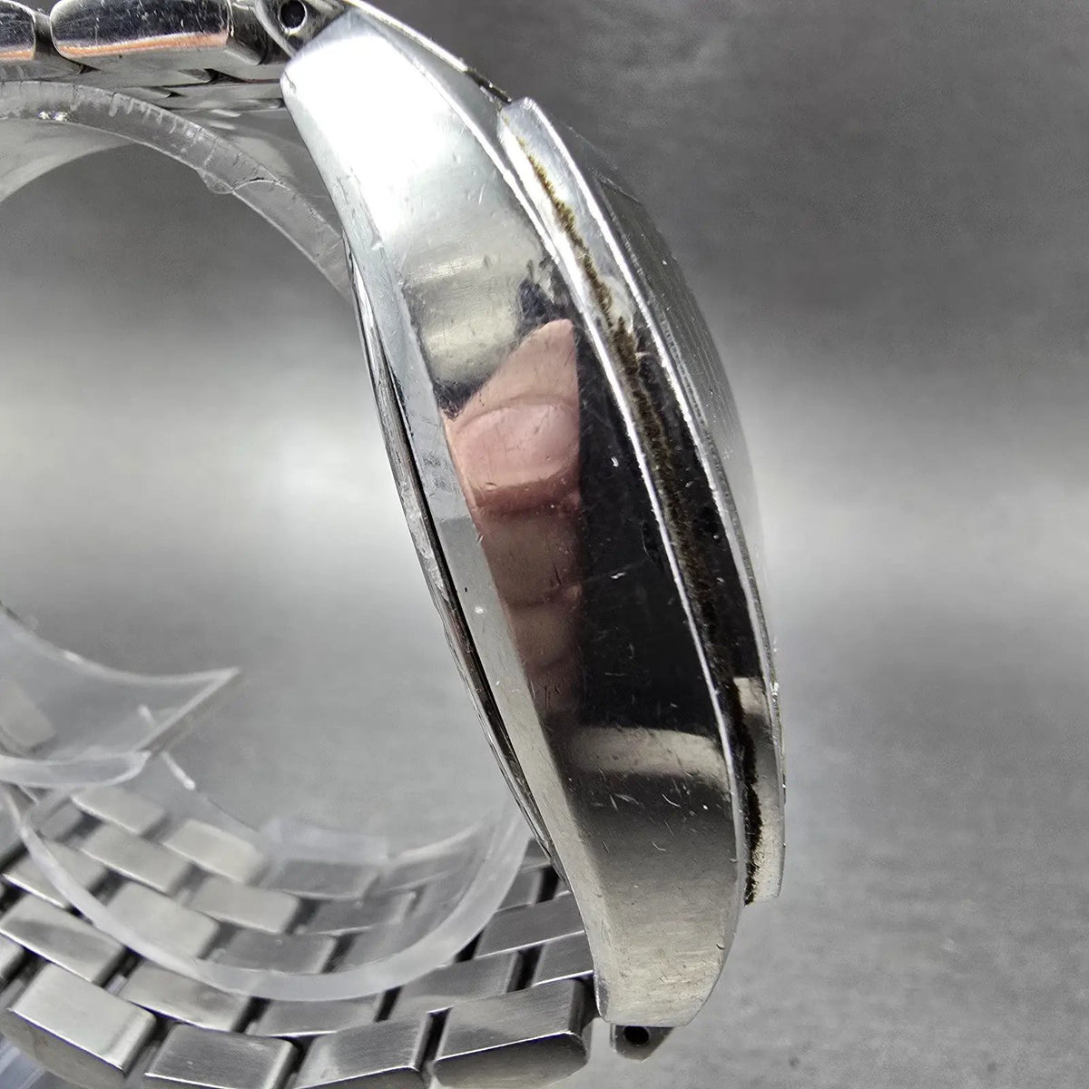 Bulova Chronograph Watch Men 40mm Black DIal Steel Date 96G59 PARTS4