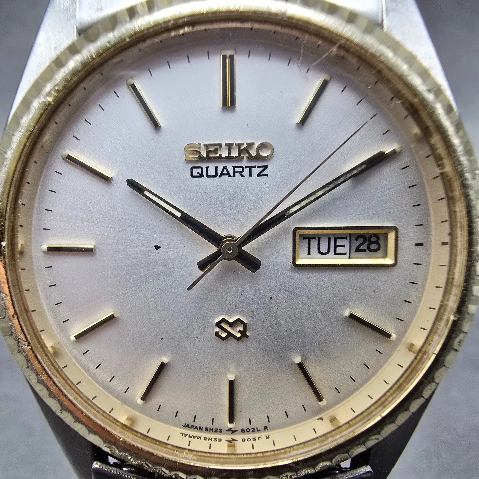 Seiko SQ President Watch Men 36mm Silver Dial Two Tone Daydate 5H23-8020 PARTS2