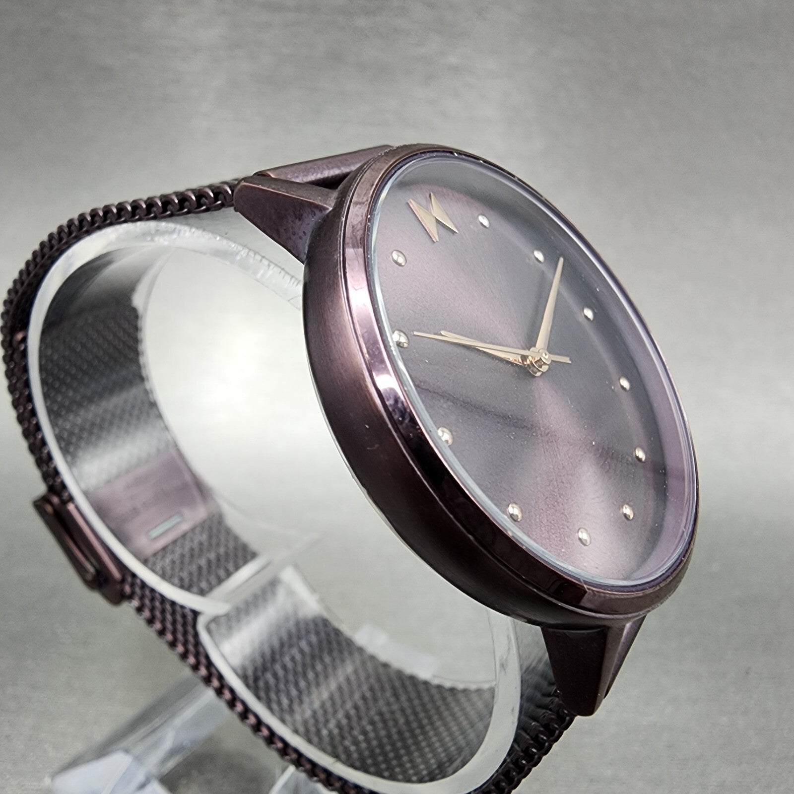 MVMT Dot Watch Women 36mm Purple Dial Purple Tone Round Mesh Band New Battery3