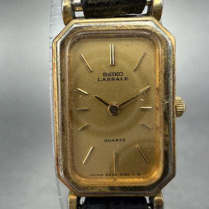 Seiko Lassale Watch Women 14mm Champagne Dial Gold Tone 8420-5839 New Battery1