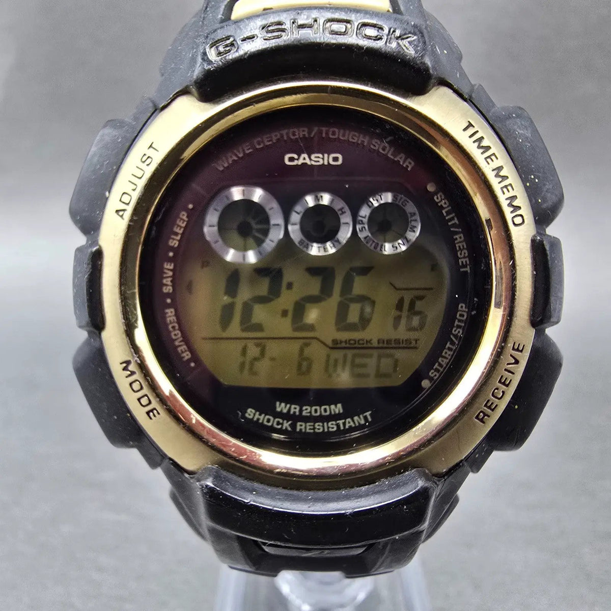 Casio G-Shock GW-330A Watch Men 43mm Black Gold Alarm Chronograph Digital Solar1