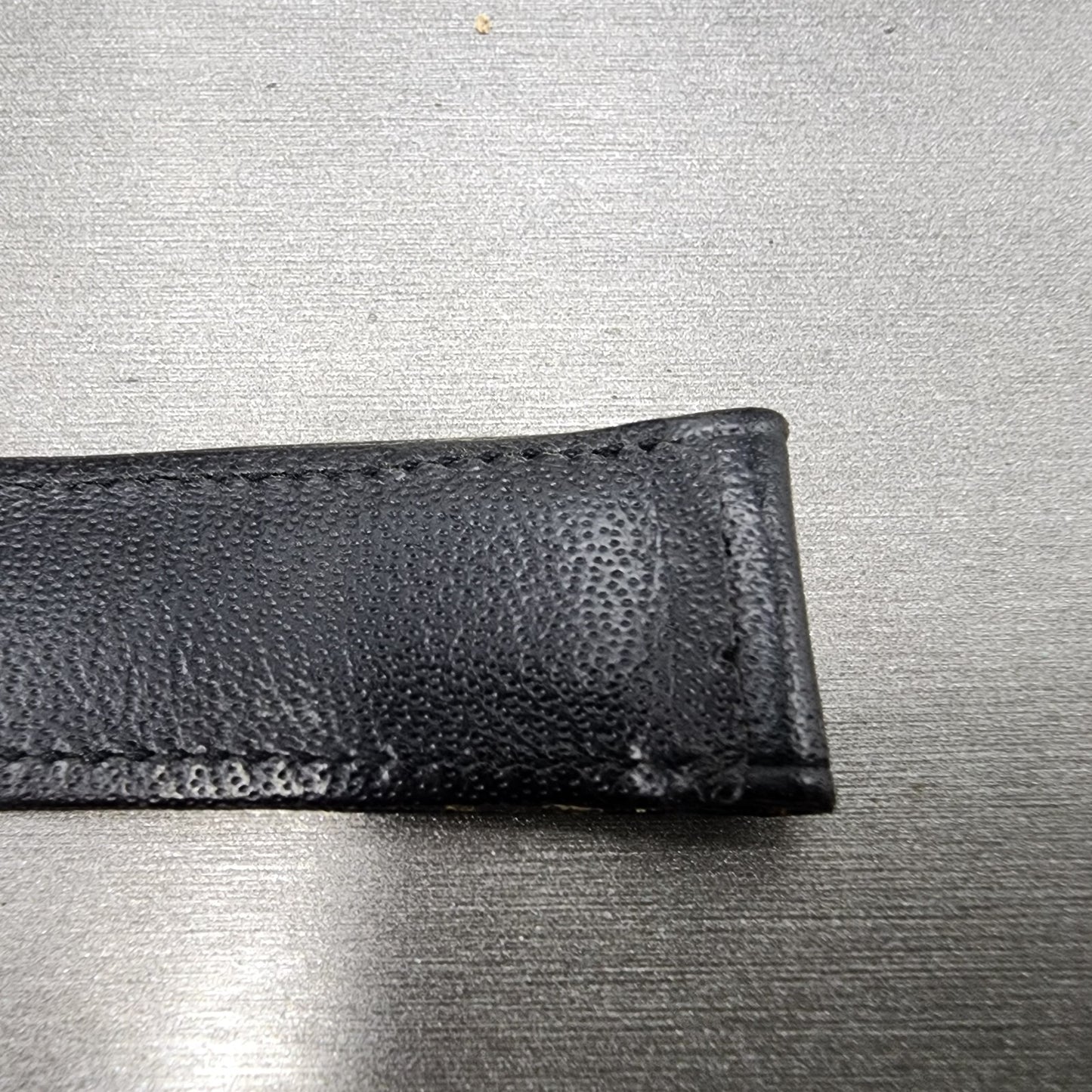 Omega Leather Watch Band 18mm Black Steel Buckle Vintage Swiss Made4