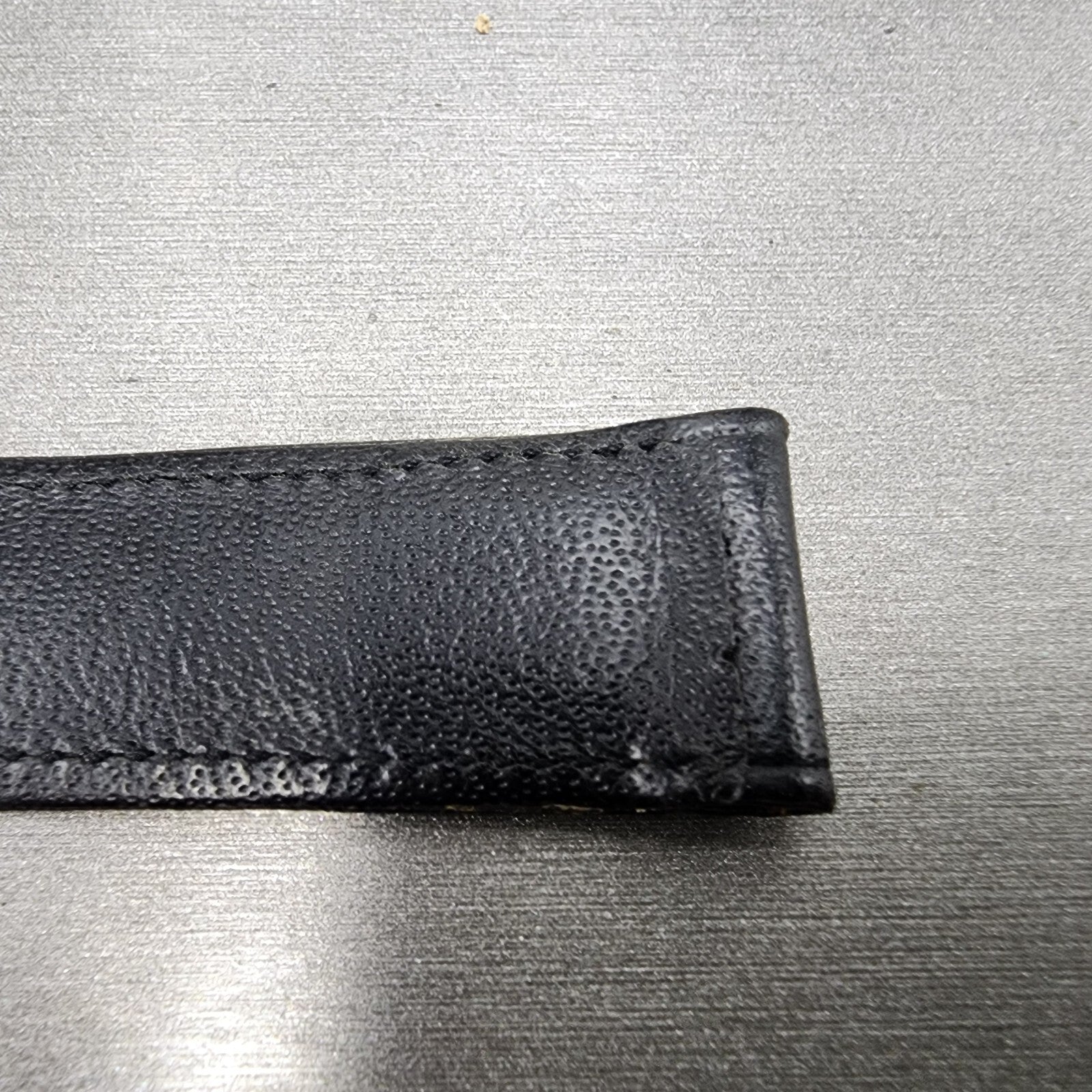 Omega Leather Watch Band 18mm Black Steel Buckle Vintage Swiss Made4