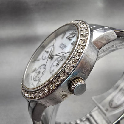 Citizen Watch Women 35mm MOP Dial Silver Tone Gemmed 6329-S081289 New Battery2