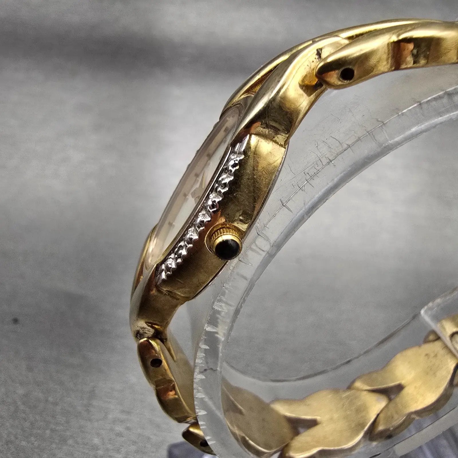 Citizen Elegance Watch Women 15mm MOP Dial Gold Tone Gemmed 5421-F44701 New Batt2