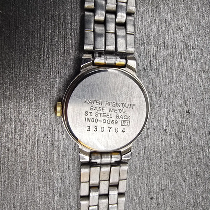 Seiko Watch Women 20mm Silver Dial Two Tone Round 1N00-0G69 New Battery Vintage10