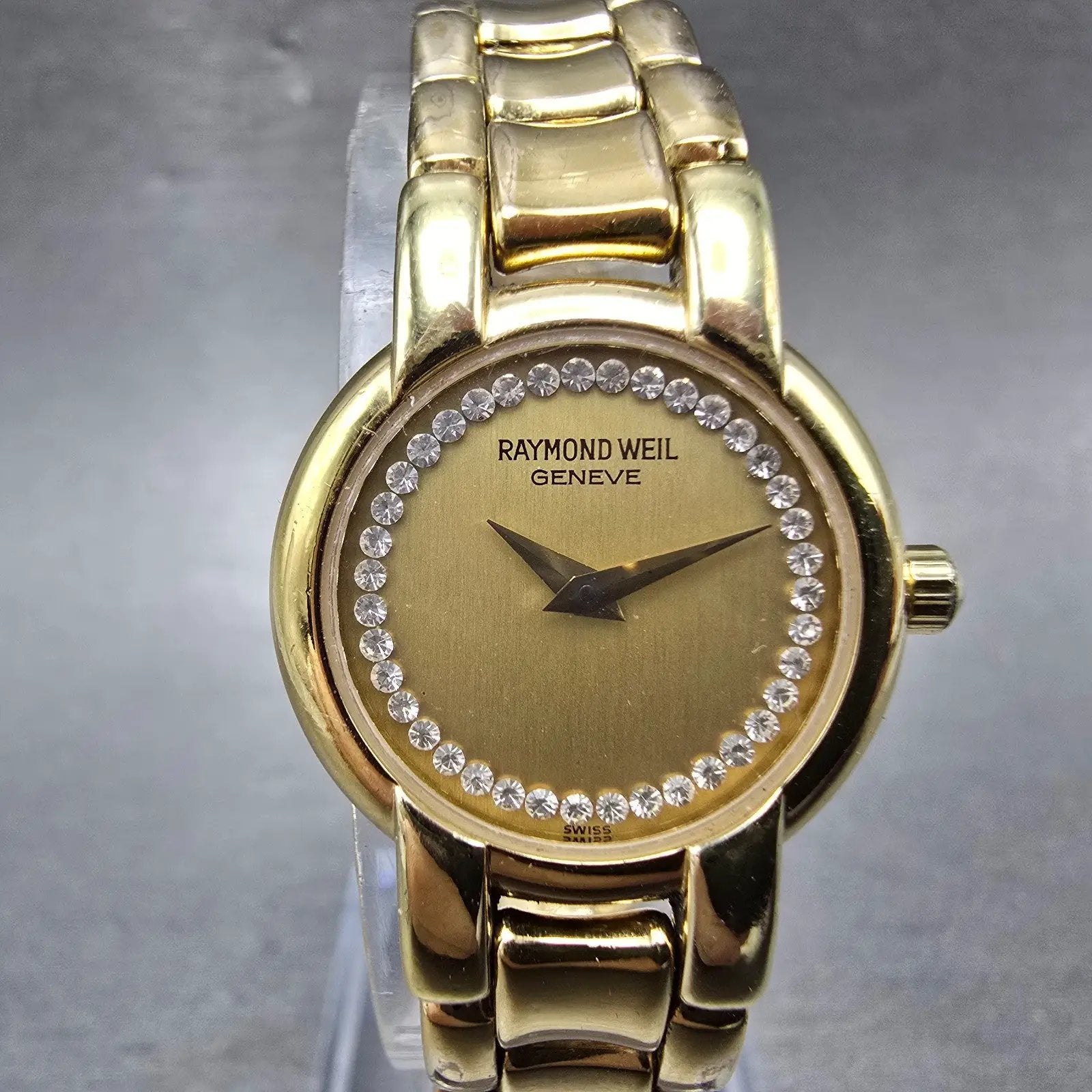 Raymond Weil Watch Women 21mm Champagne Dial Gold Plated Round 3740-1 NewBattery0