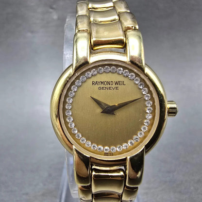 Raymond Weil Watch Women 21mm Champagne Dial Gold Plated Round 3740-1 NewBattery0
