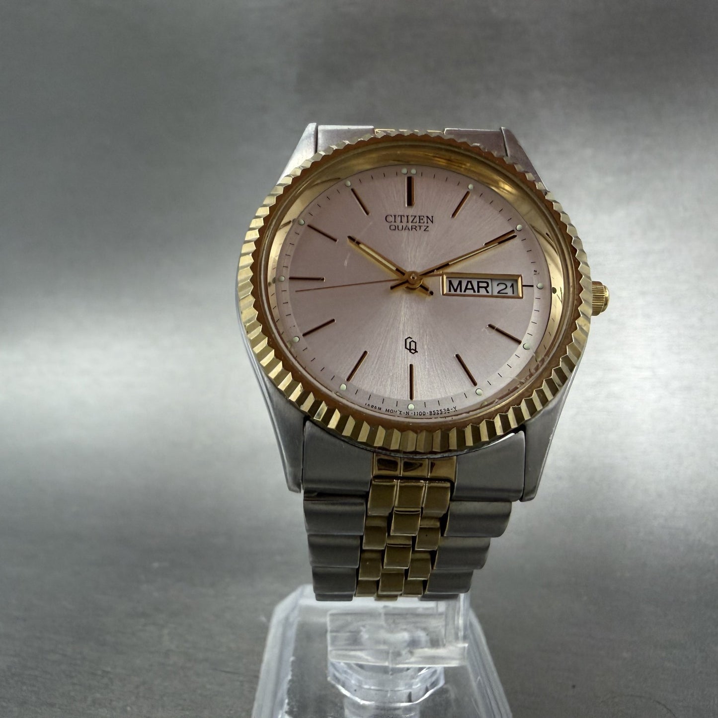 Citizen CQ President Watch Men 36mm Silver Dial Two Tone Daydate Round New batt5