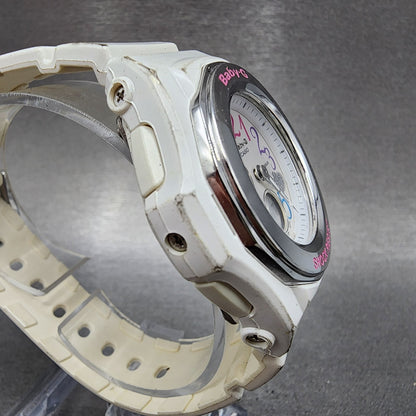 Casio BabyG Watch Women 38mm White Dial White Case Round BGA101 New Battery B!3