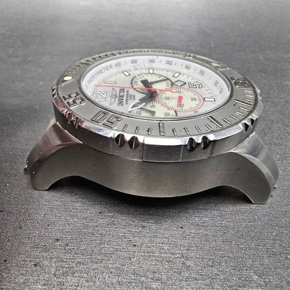 Invicta Chronograph Dive Watch Men 50mm Silver Dial Silver Tone Date 4667 NewBat3