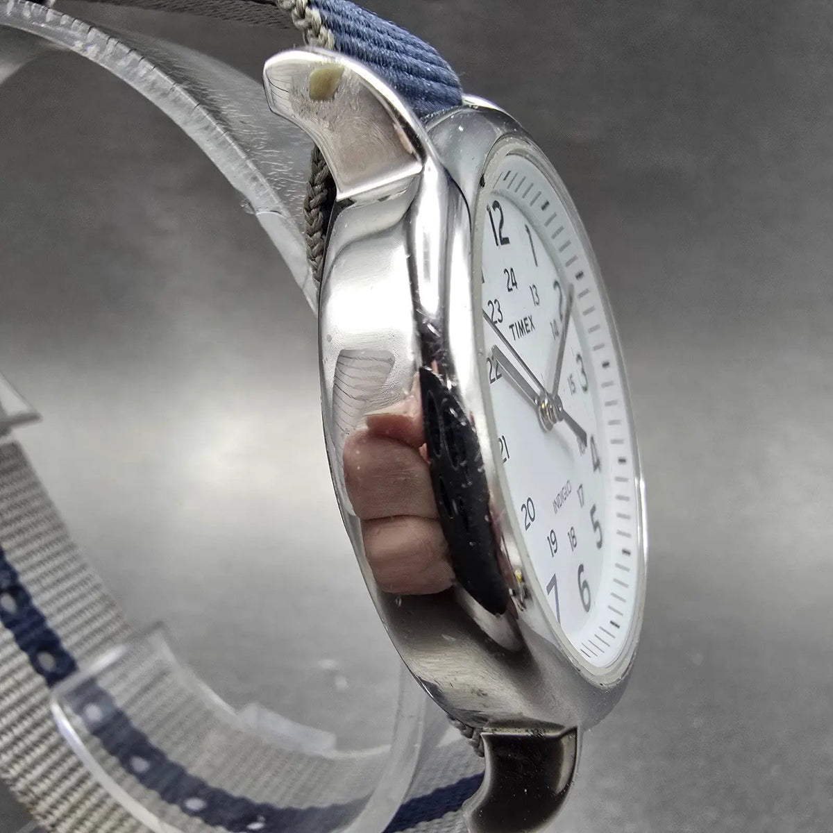 Timex Weekender Watch Men 38mm White Dial Silver Tone TW2P72300 New Battery Blue3