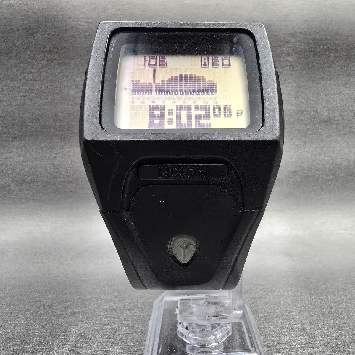 Nixon The Lodown Watch Men 41mm Black Digital Tide Alarm Chrono New Battery5
