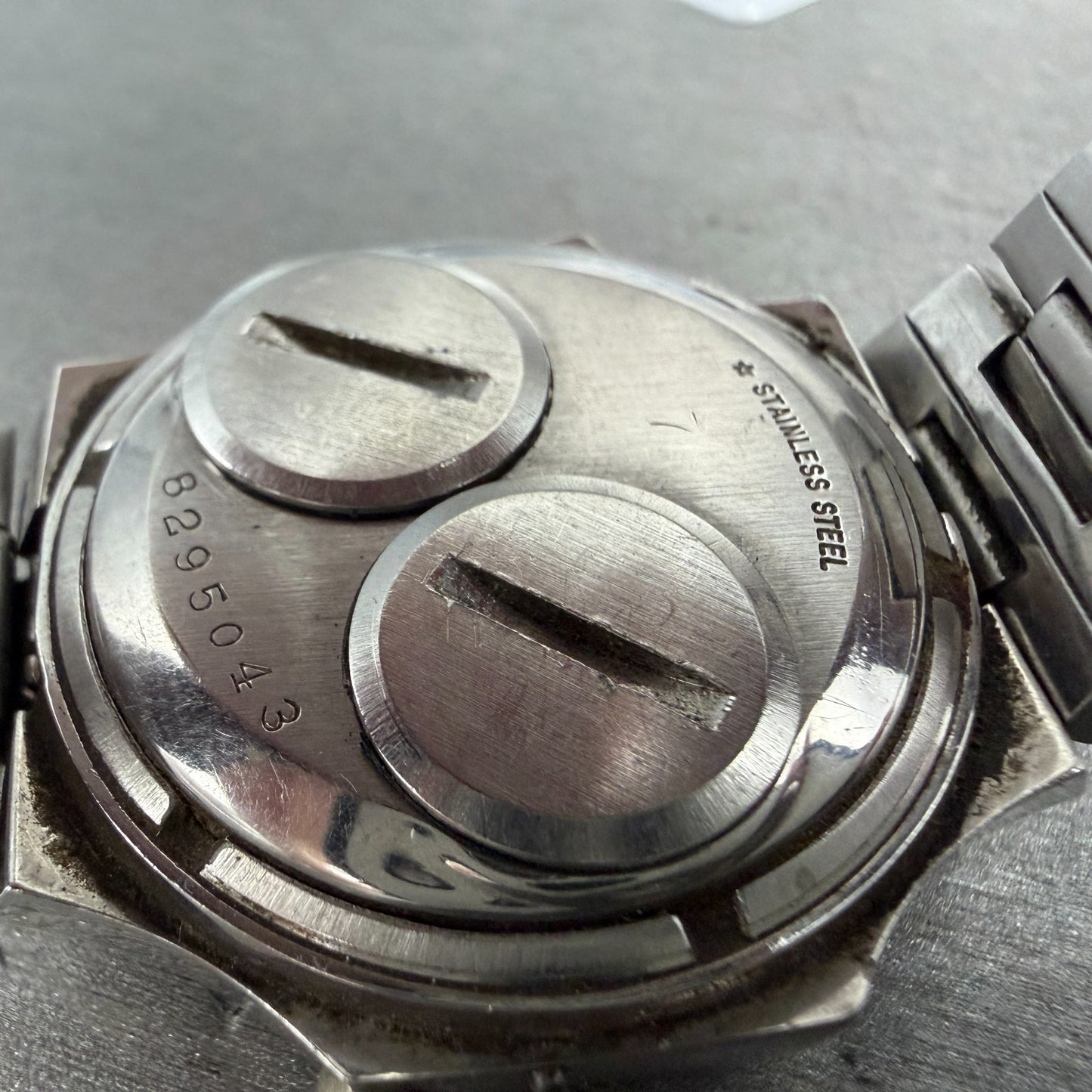 Witttnauer Polara RED LED Watch Men 35mm Silver Tone Vintage PARTS10