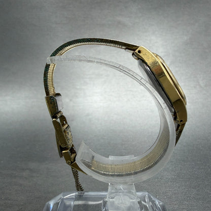 Seiko Watch Women 20mm Champagne Dial Gold Tone Oval 3421-5020 New Battery8