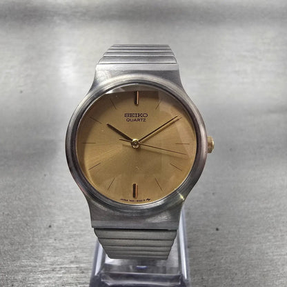 Seiko Watch Women 28mm Champagne Dial Silver Tone Round 7431-6090 New Battery0
