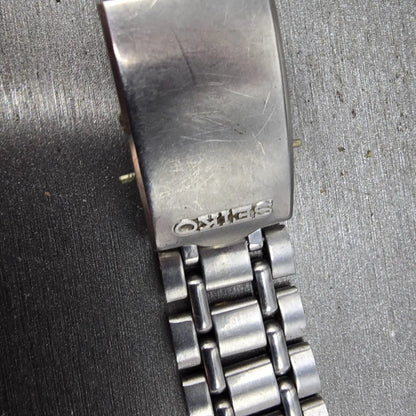 Seiko Bracelet 17mm Stainless Steel Silver Tone Tri Folding Clasp VTG Japan2