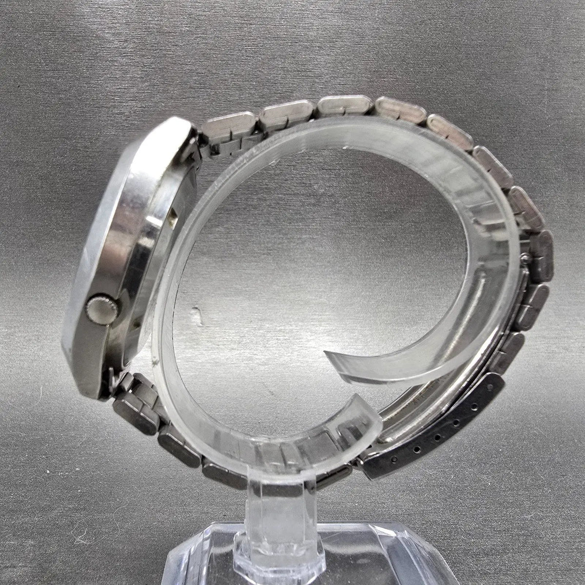 Seiko Automatic Watch Men 37mm Blue Dial Silver Daydate 7009-5059 Oval Runs VTG6
