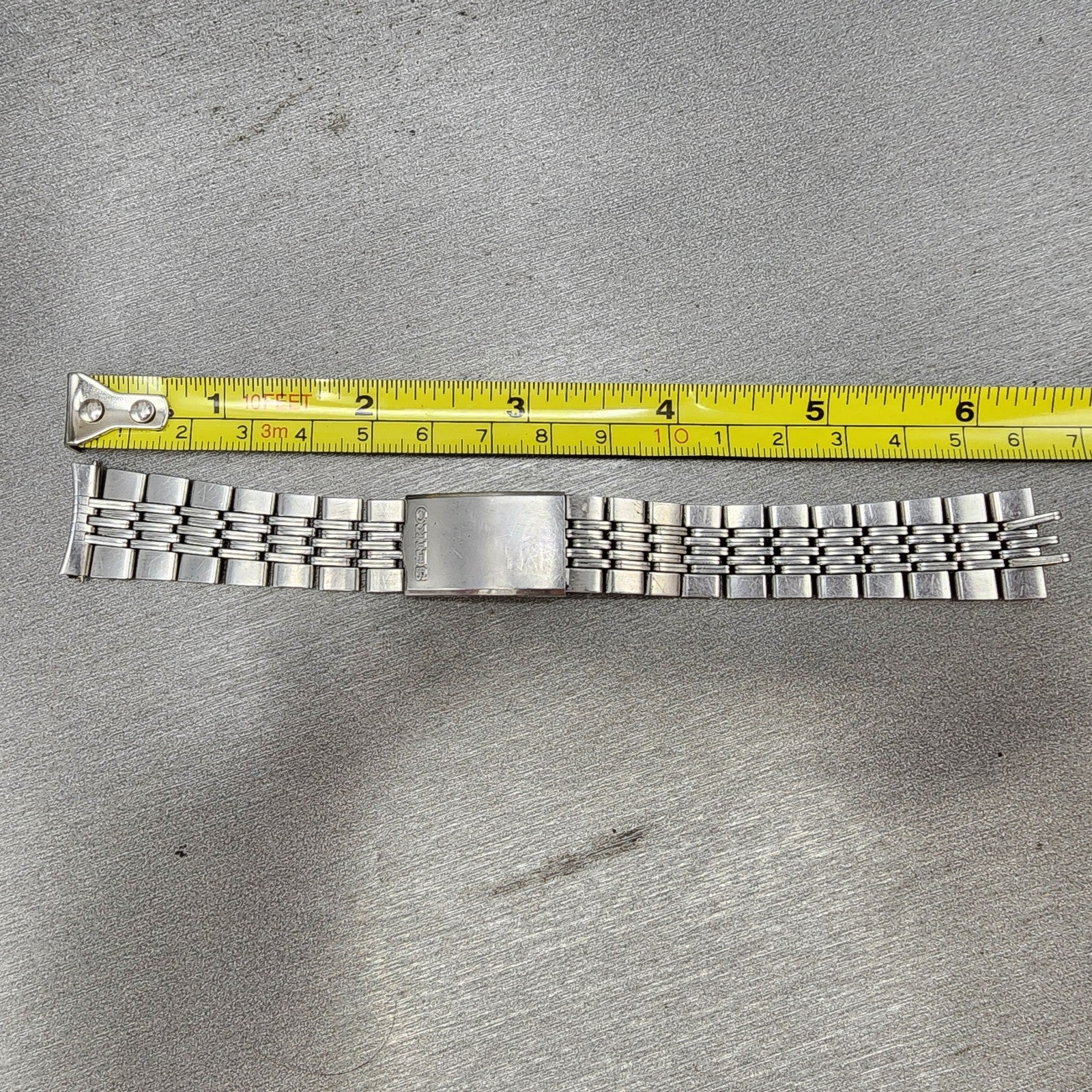 Seiko Bracelet 19mm Stainless Steel Tri Folding Clasp Vintage14