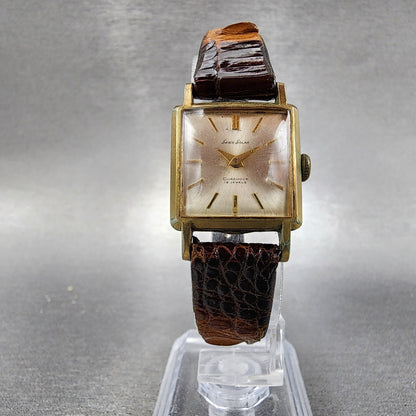Seiko Solar Tank Watch Women 20mm Silver Dial Gold Plated 19 J 598 PARTS6