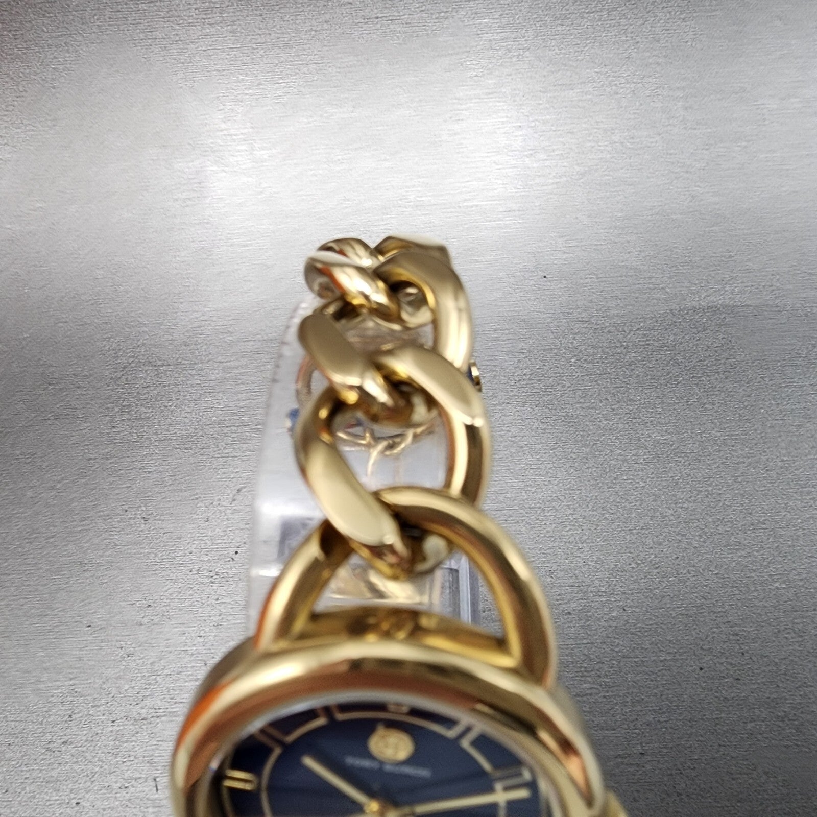Tory Burch Ravello Watch Women 32mm Blue Dial Gold Tone Round TBW72125