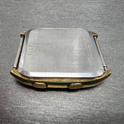 Seiko Analog Digital Watch Men 31mm Gold Dial Gold Tone H357-5029 PARTS