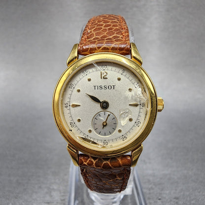 Tissot Watch Women 24mm White Dial Gold Tone Round A220 ETA 980.153 PARTS0