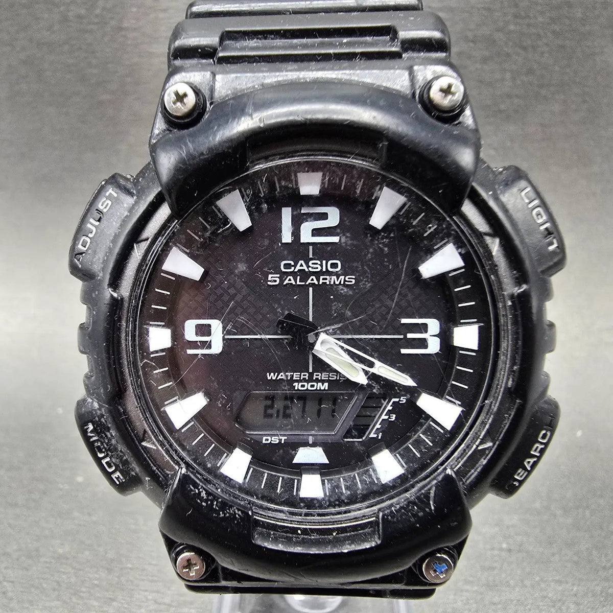 Casio AQ-S810W Watch Men 47mm Black Alarm Chronograph Analog Digital Solar CH0
