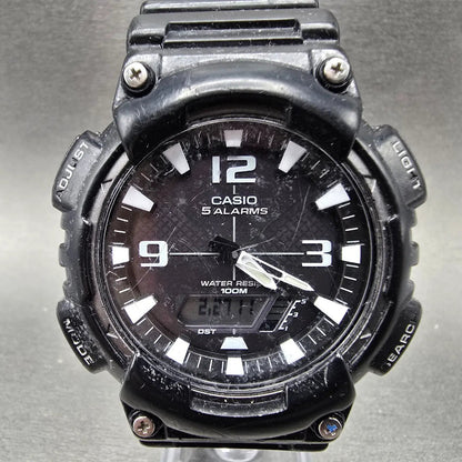 Casio AQ-S810W Watch Men 47mm Black Alarm Chronograph Analog Digital Solar CH0