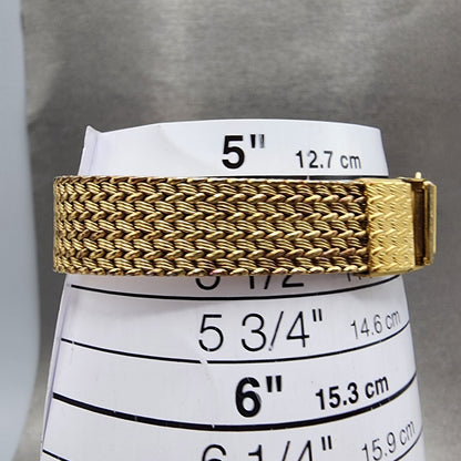 Seiko Exceline Watch Women 18mm Gold Dial Gold Tone Tank Rectangle New BatteryA110