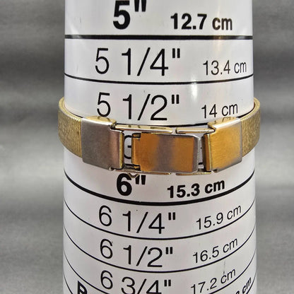 Seiko Watch Women 17mm Silver Dial Gold Tone Rectangle 2P20-5D39 New Battery VTG9