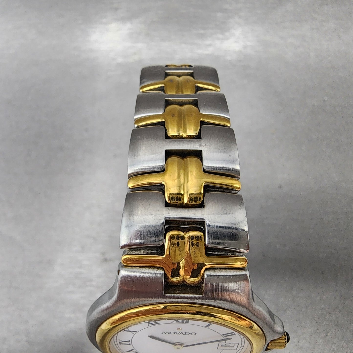 Movado Olympian Watch Men 35mm White Dial Two Tone Date Round New Battery4