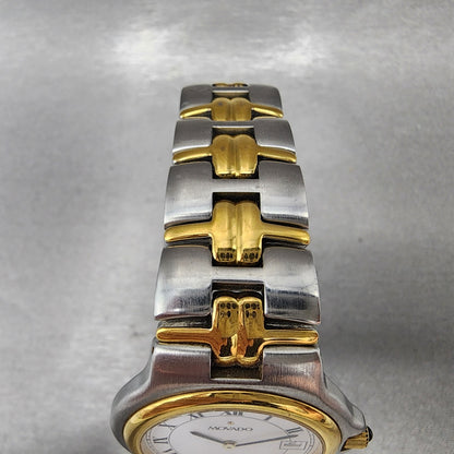 Movado Olympian Watch Men 35mm White Dial Two Tone Date Round New Battery4