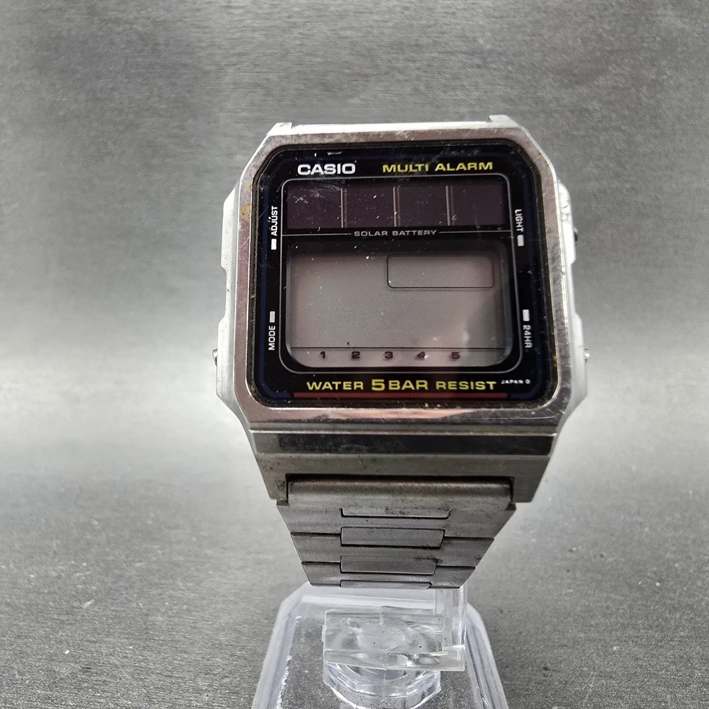 Casio WL-50 Watch Men 32mm Silver Alarm Chronograph Solar Digital PARTS Vintage6