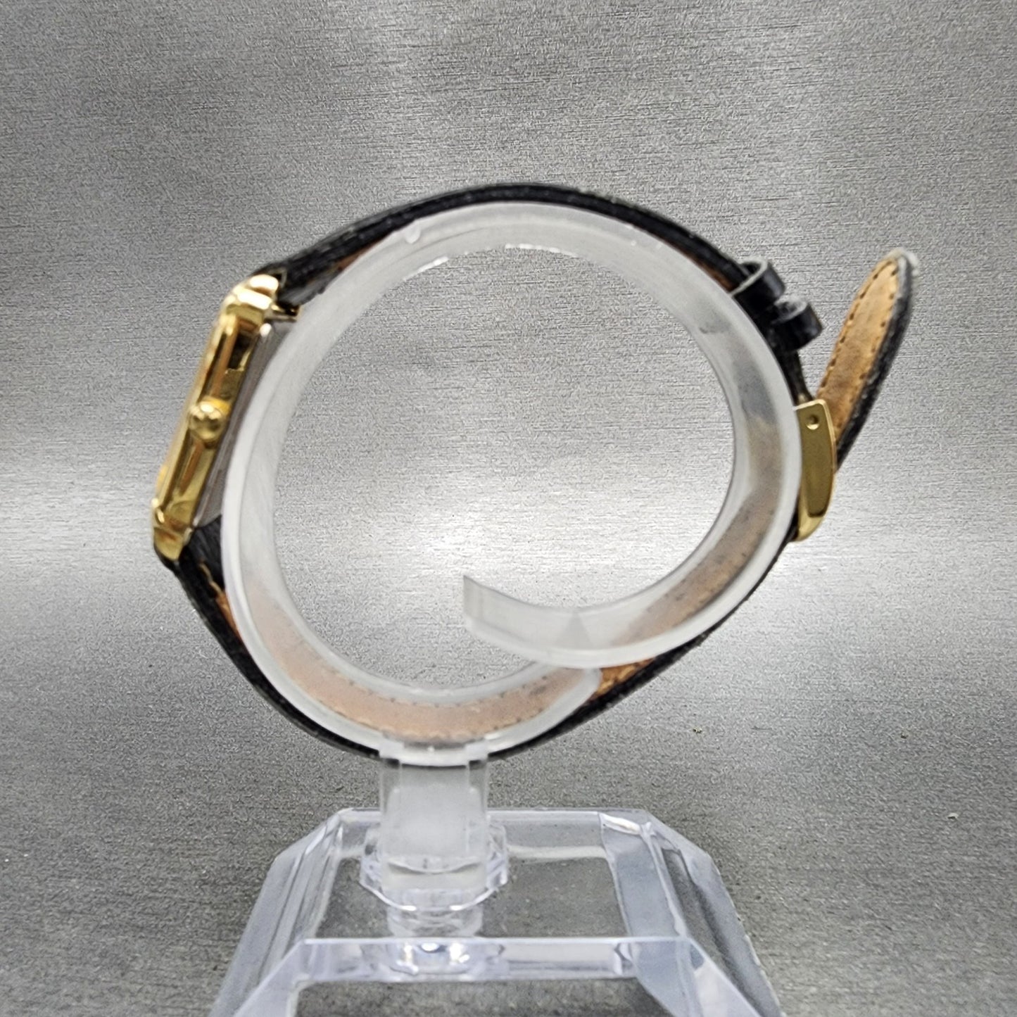 Seiko Tank Watch Women 19mm Black Dial Gold Tone Rectangle 4N005101 New Battery6
