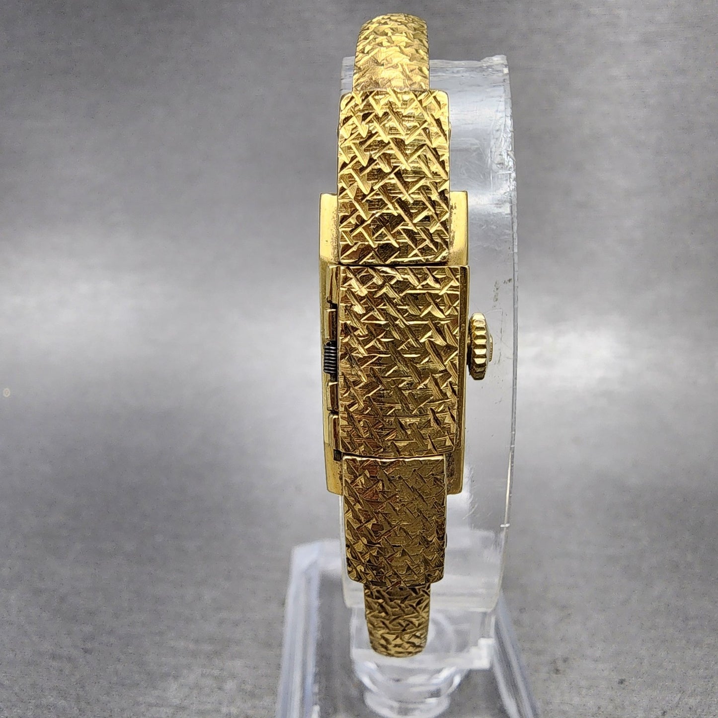 Bucherer Watch Women 11mm Silver Dial Gold Plated Hide Away Manual Wind PARTS3